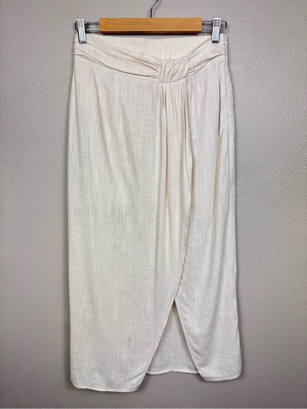 NWT HEARTLOOM catriona skirt beige linen blend side slit midi minimalist